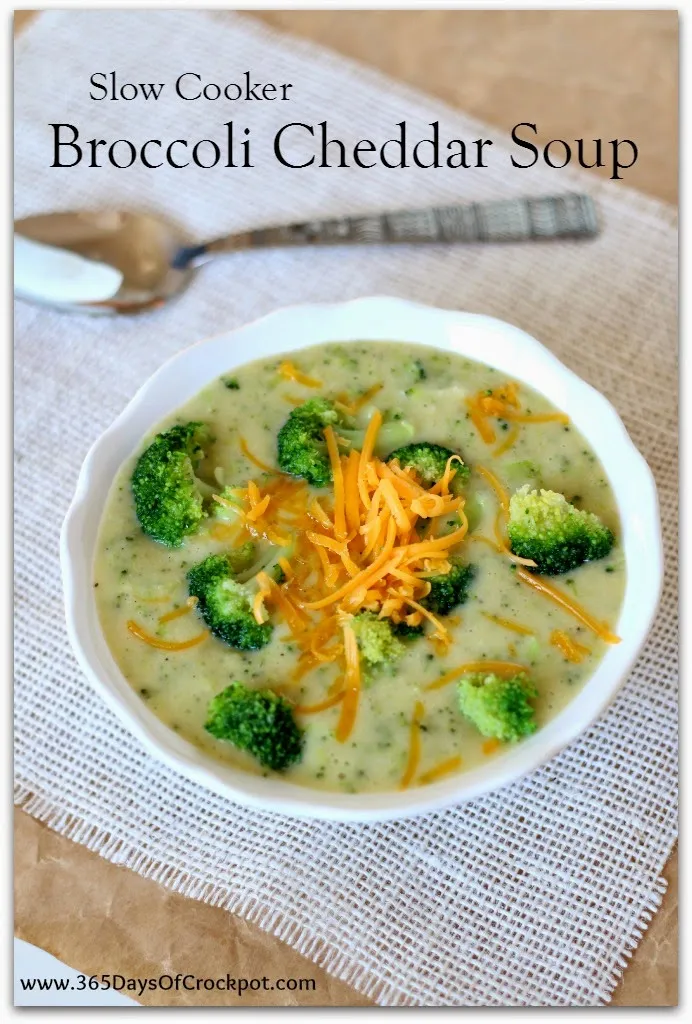 Slow Cooker Broccoli Cheddar Soup