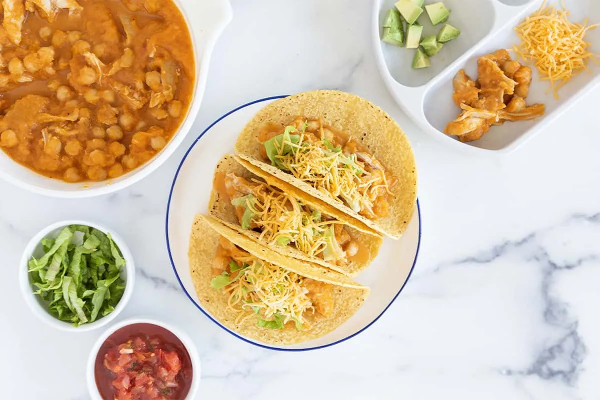 Slow Cooker Chicken and Bean Tacos