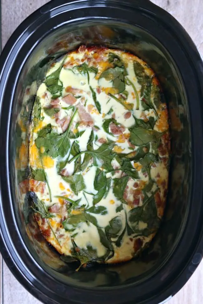Slow Cooker Crustless Spinach Quiche