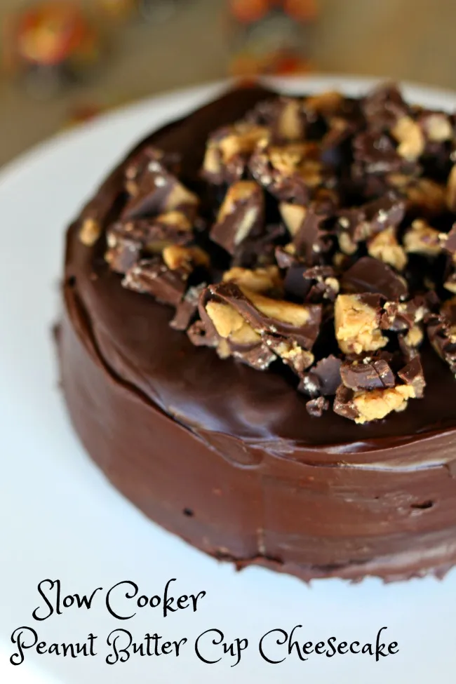 Slow Cooker Peanut Butter Cup Mini Cheesecake