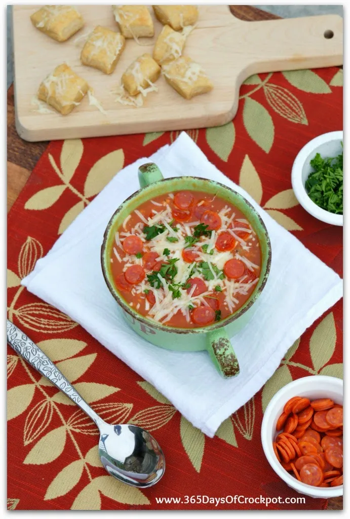 Slow Cooker Pizza Soup