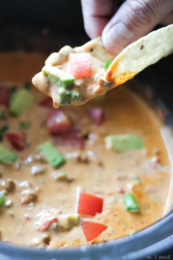 Slow Cooker Taco Queso Dip