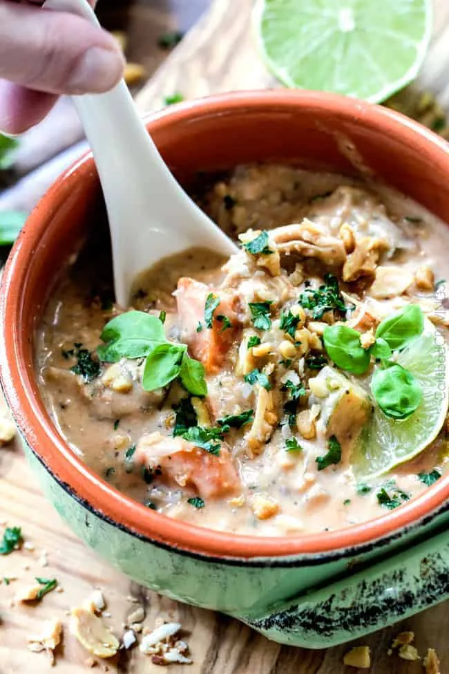 Slow Cooker Thai Soup with Chicken and Wild Rice