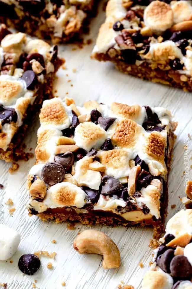 S'mores Bars with Caramel and Nuts