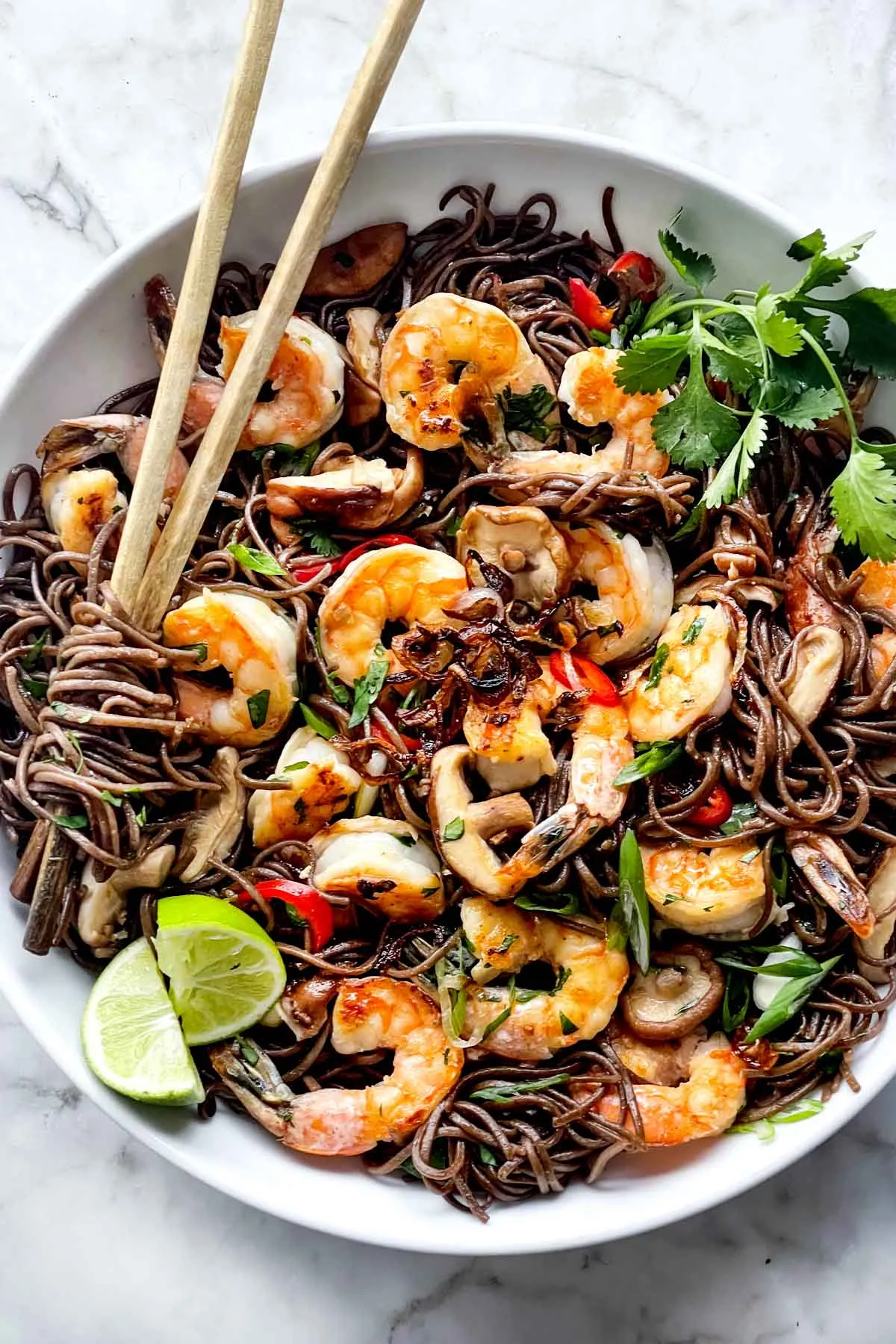 Soba Noodles with Shrimp and Mushrooms
