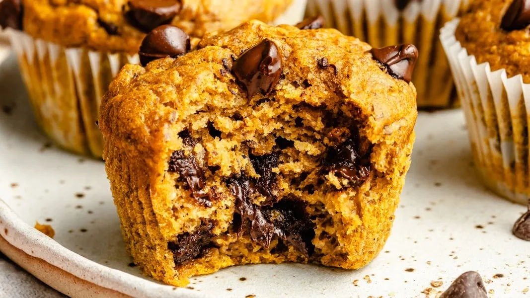 Banana Pumpkin Chocolate Chip Muffins