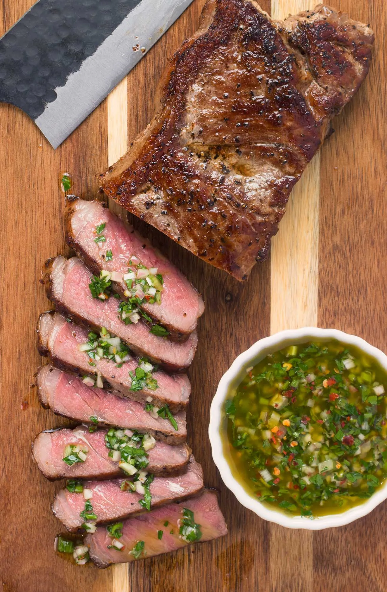 steak with chimichurri sauce