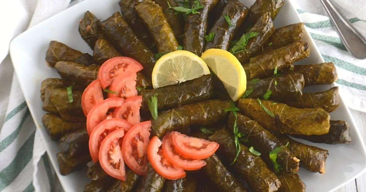 Stuffed grape leaves