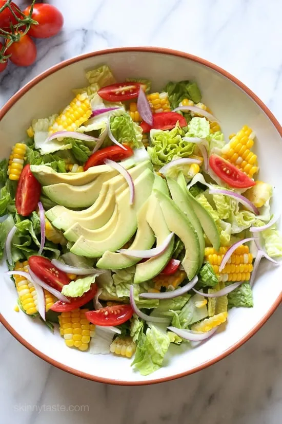 Summer Corn, Tomato and Avocado Salad with Creamy Buttermilk-Dijon Dressing