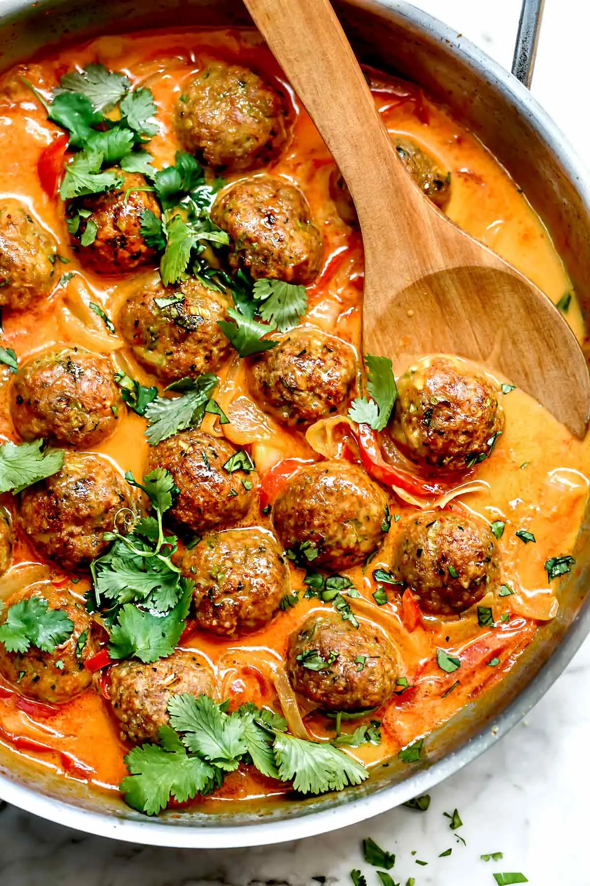 Thai Turkey Meatballs In Coconut Curry Sauce