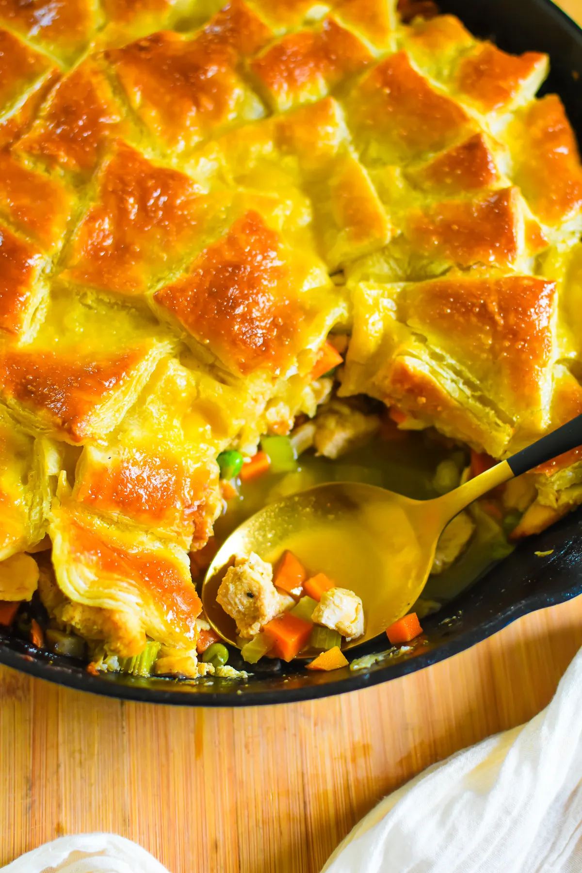 Thanksgiving Leftovers Turkey Pot Pie with Puff Pastry Crust