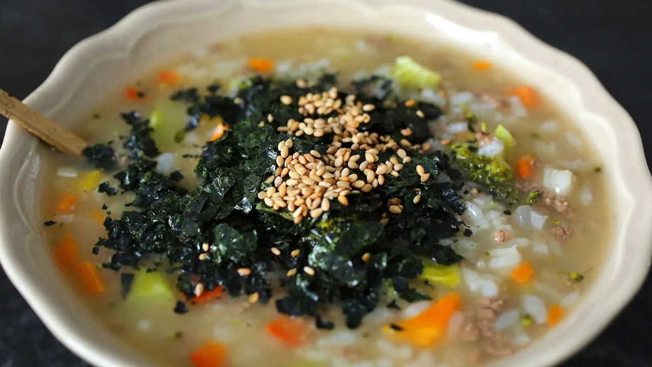 Beef and vegetable porridge
