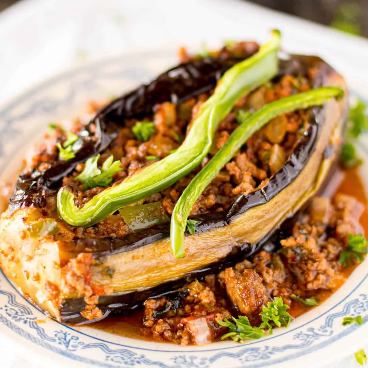 Turkish Stuffed Eggplants - Karniyarik