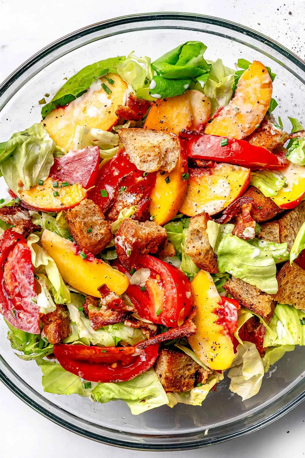 BLT Salad with Peaches