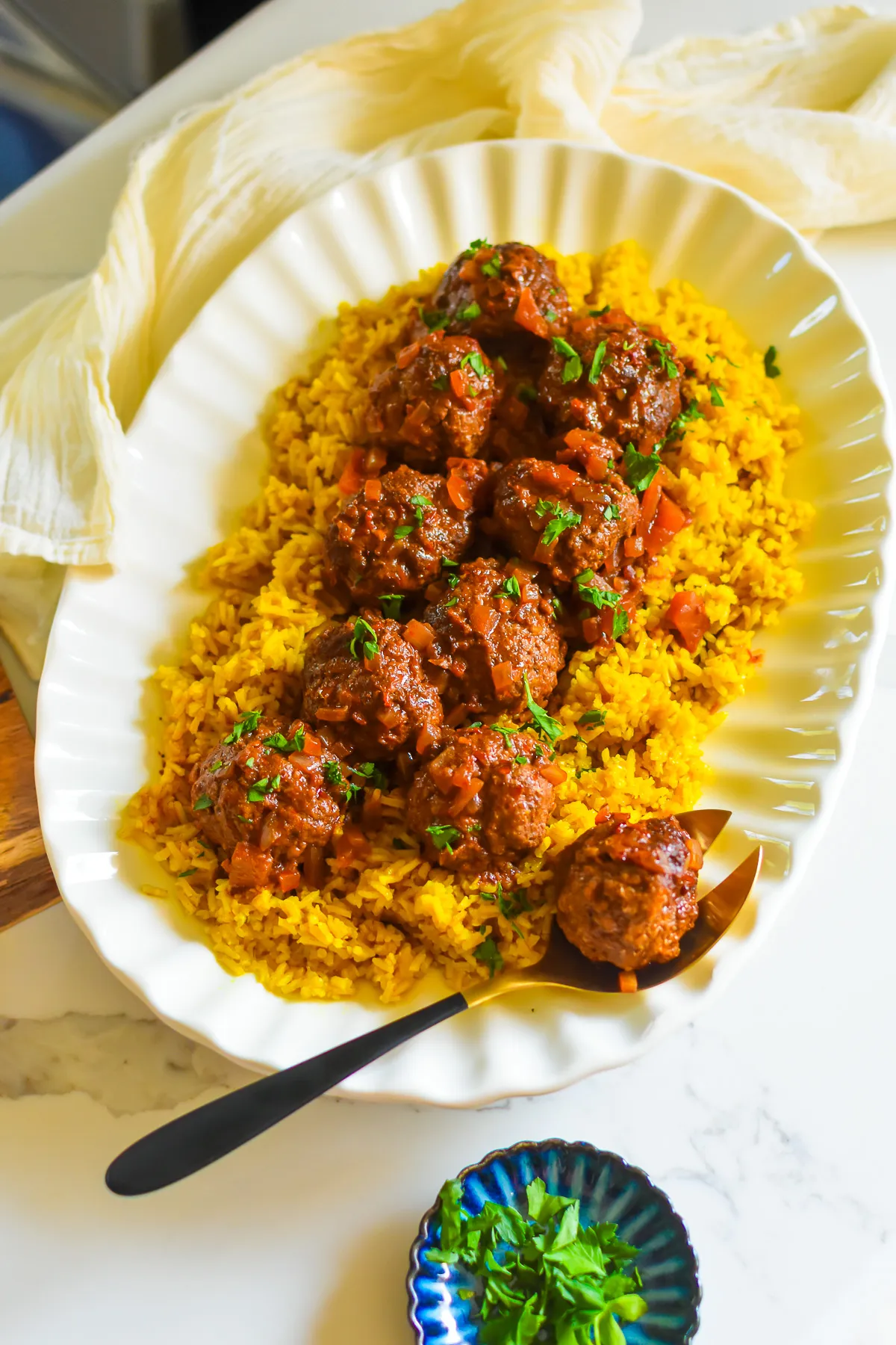 Braised Lamb Meatballs with Harissa