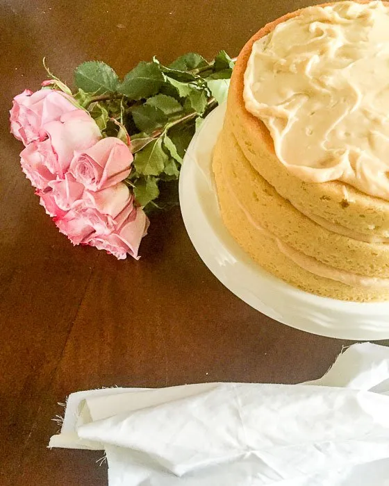 Brown Butter Vanilla Birthday Cake with Salted Caramel Frosting