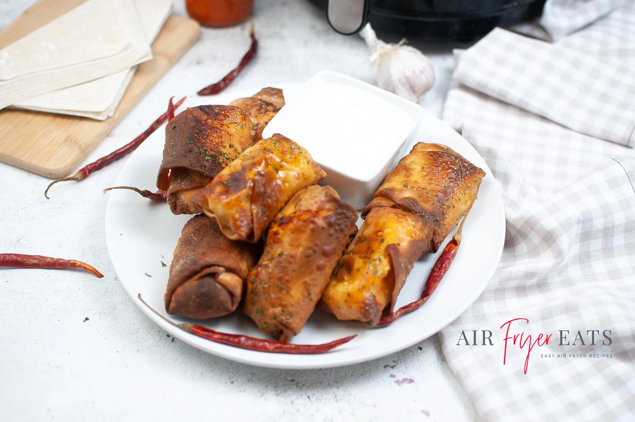 Buffalo Chicken Egg Rolls