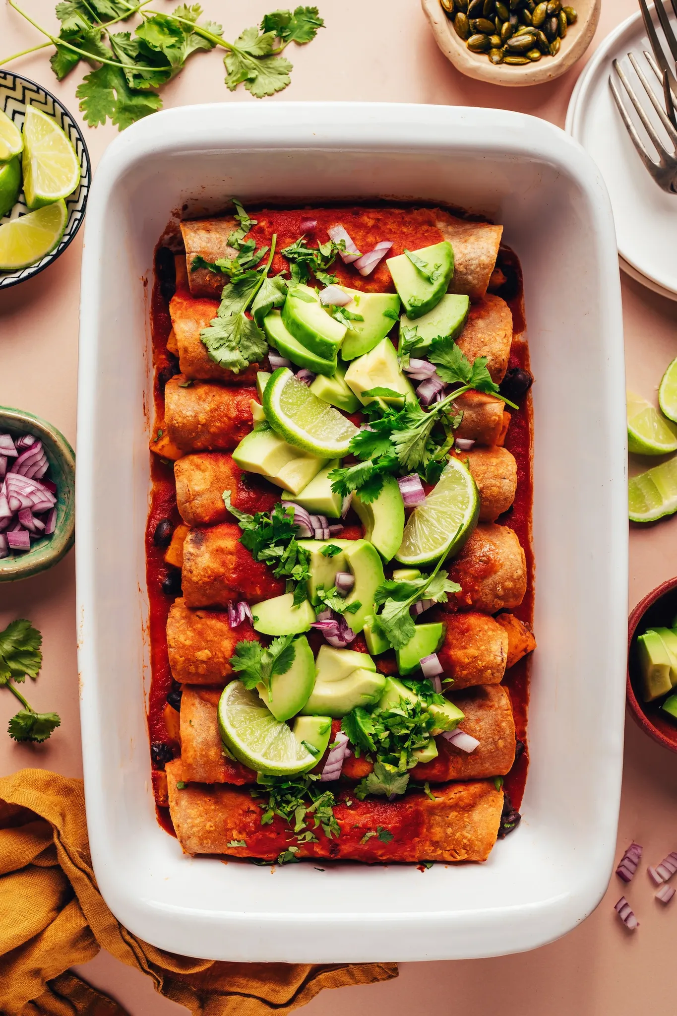 Butternut Squash Black Bean Enchiladas