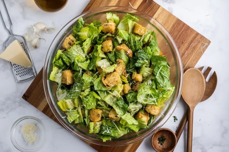 Caesar Salad with Homemade Sourdough Croutons